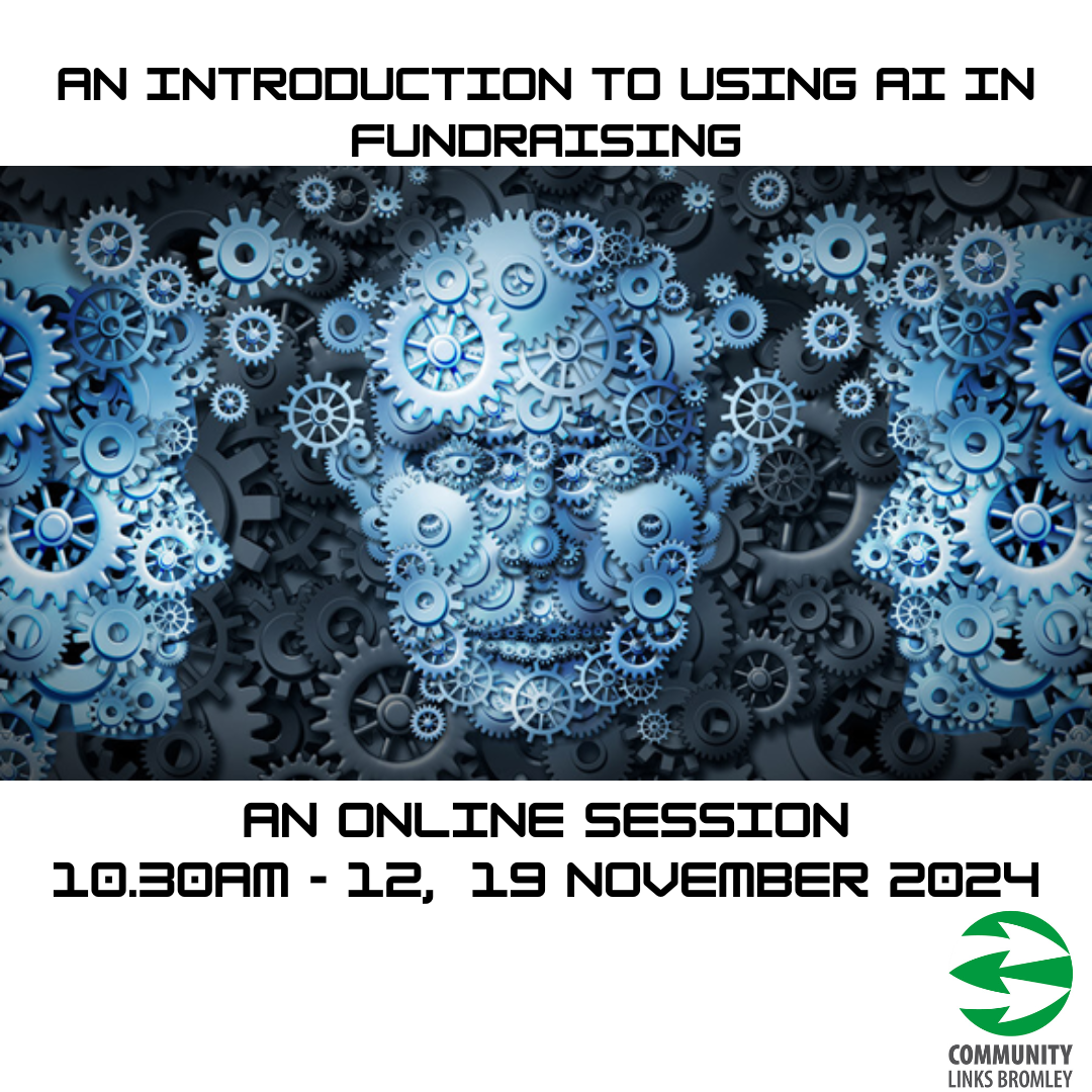 Cogs shaped into human face (AI fundraising session image Nov '24)