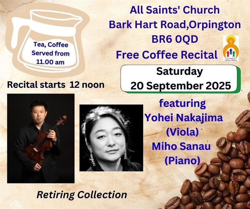 All Saints Orpington Coffee Recital Sept 25