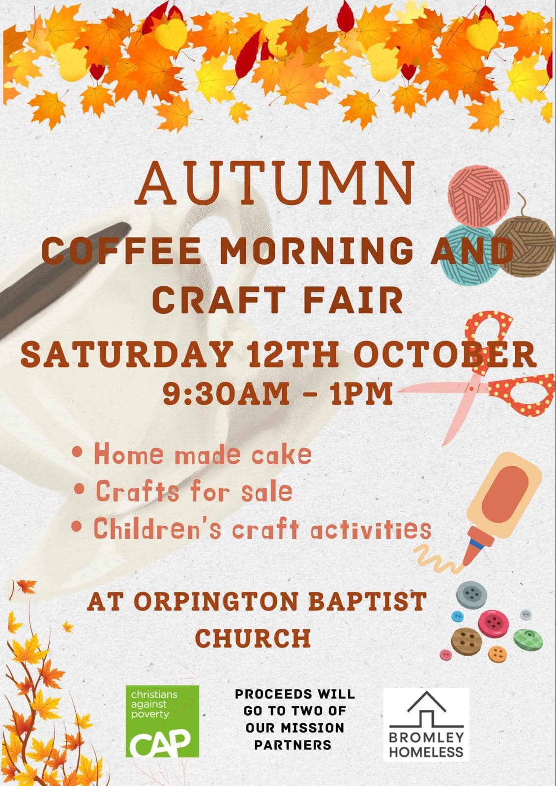 Autum Coffee Morning and Craft Fair (image text on page)