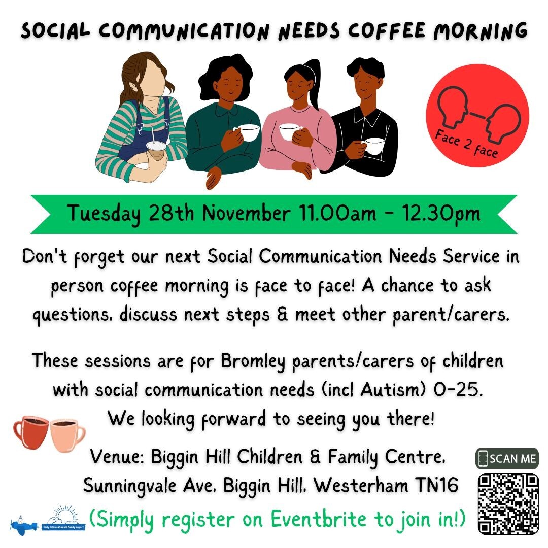 BCP: Social Communication Needs Coffee Morning flyer