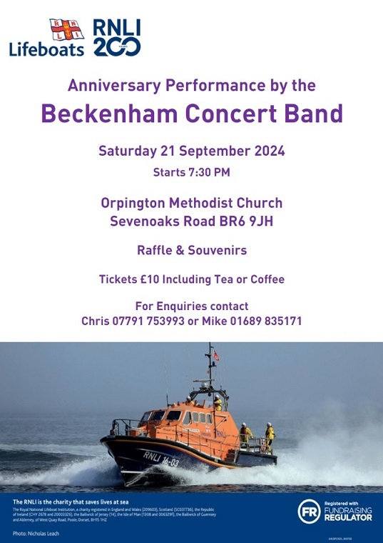 Beckenham Concert Band RNLI fundraiser