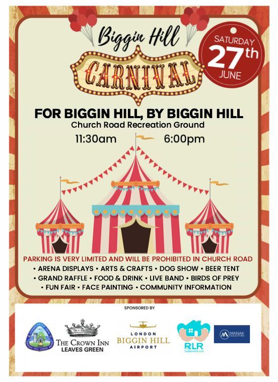 Biggin Hill Carnival 2026 flyer