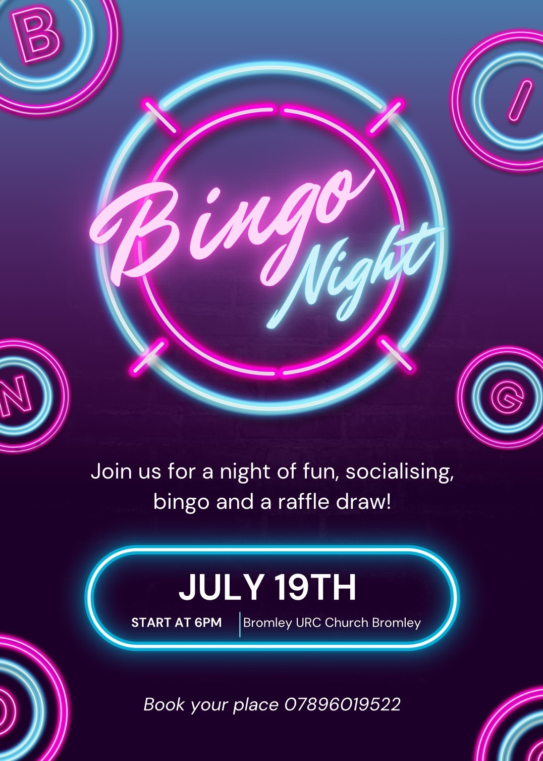 Bingo night 19th July