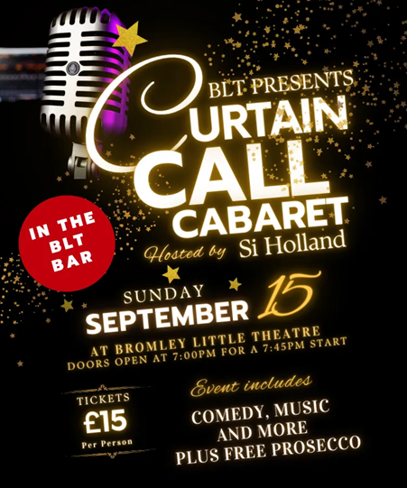 BLT Curtain Call Cabaret event flyer