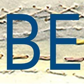 Blue letters 'B' and 'E'