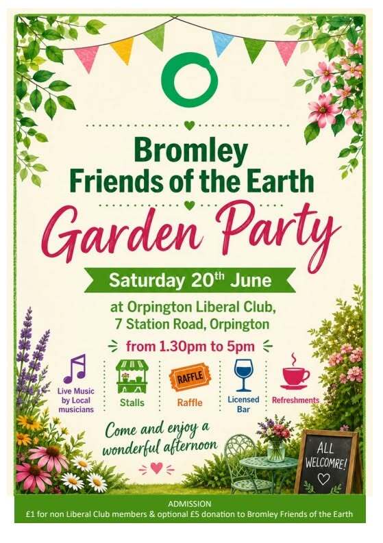 Bromley Friends of the Earth Garden Party 2026