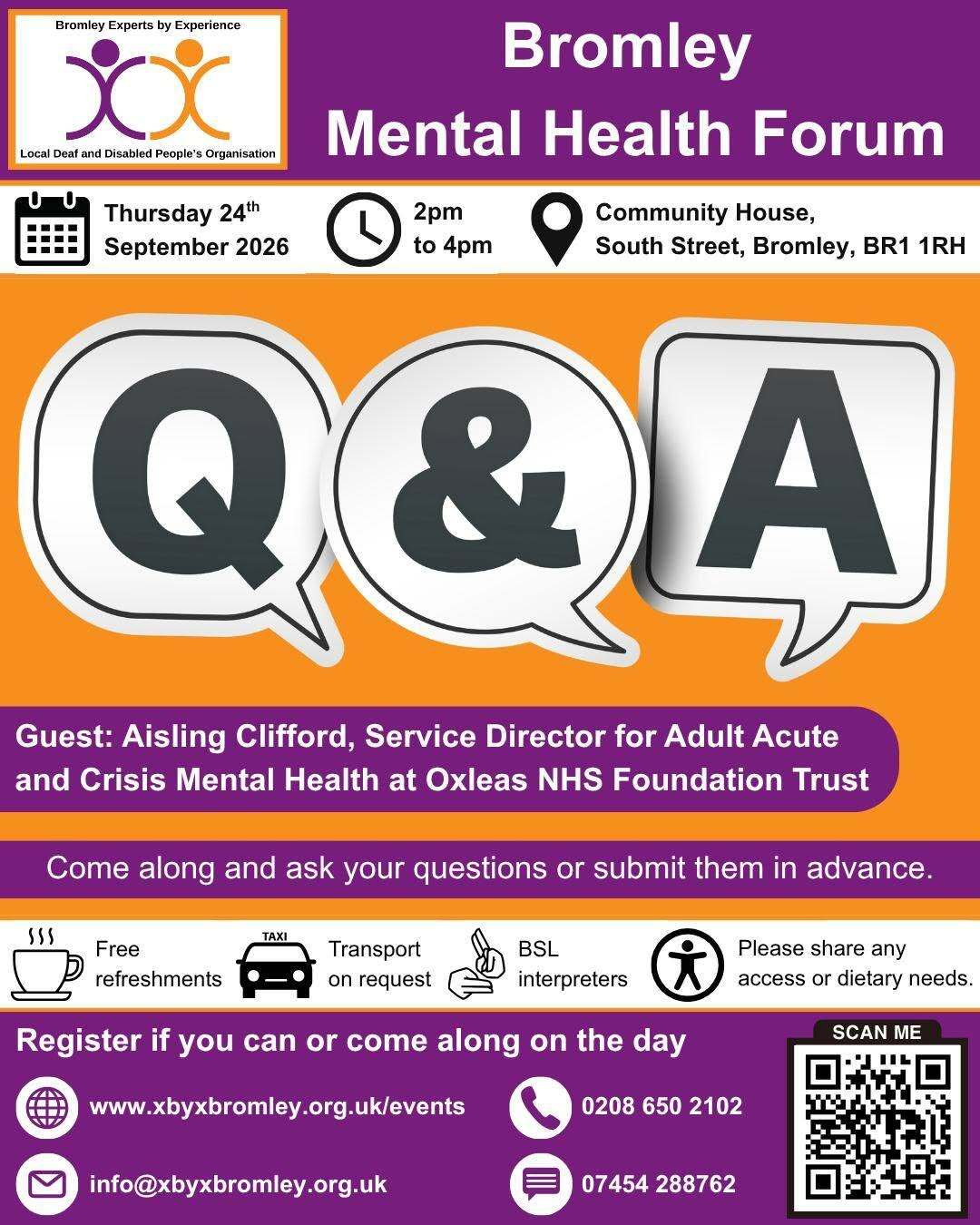 Bromley Mental Health Forum sept 26