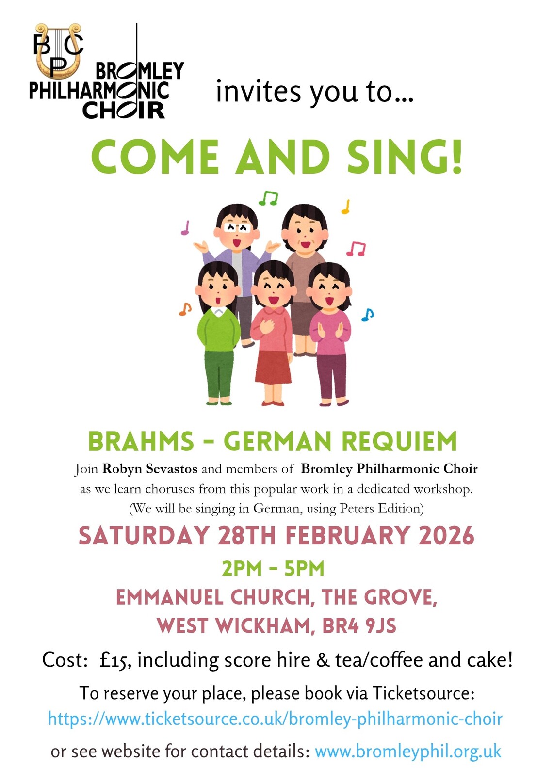 Cartoon caricatures of people singing with text below and above them. Image text on webpage