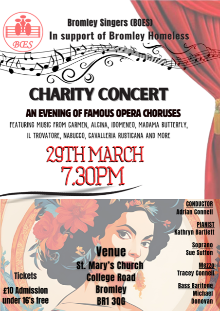 Bromley Singers Charity Concert flyer