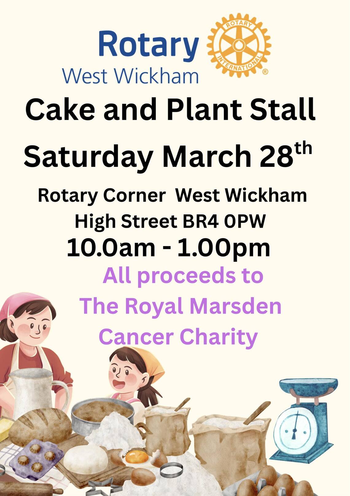 Cake & Plant Stall rotary west wikham