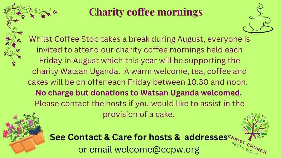 Charity Coffee Mornings August