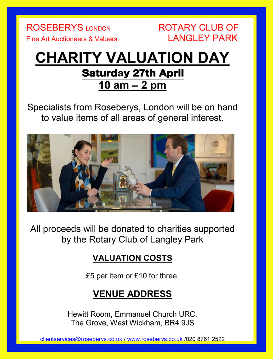 Charity Valuation Day flyer image