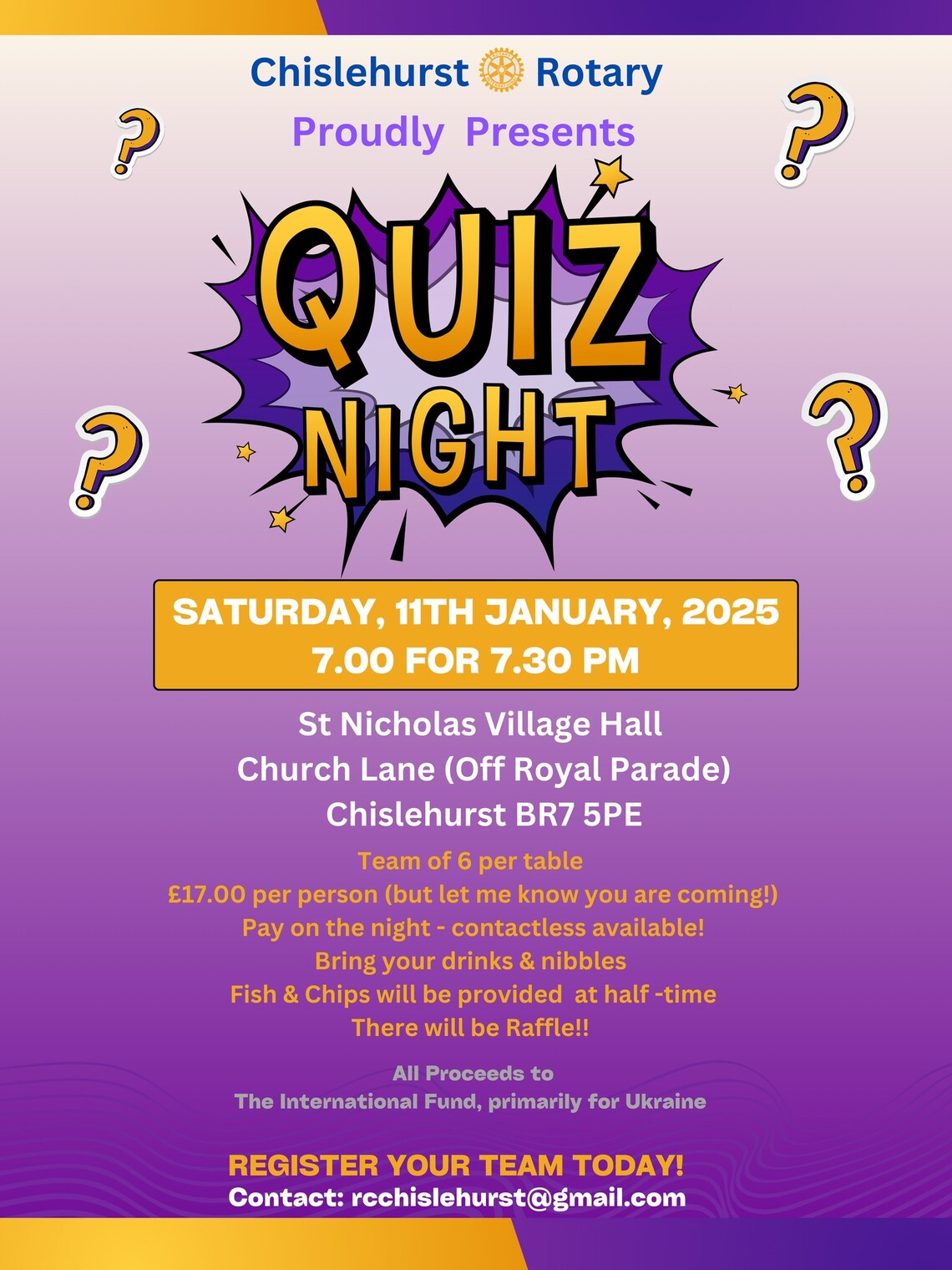 Chislehurst Rotary Quiz Night