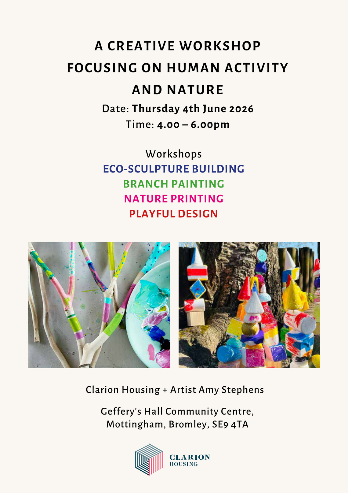 Clarion Futures Creative Workshop flyer