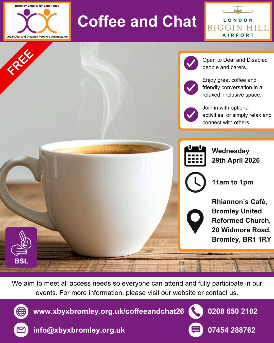 Coffee and Chat 29th April 