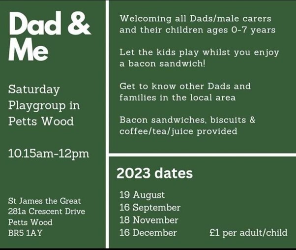 Dad and Me playgroup flyer image (image text on page)