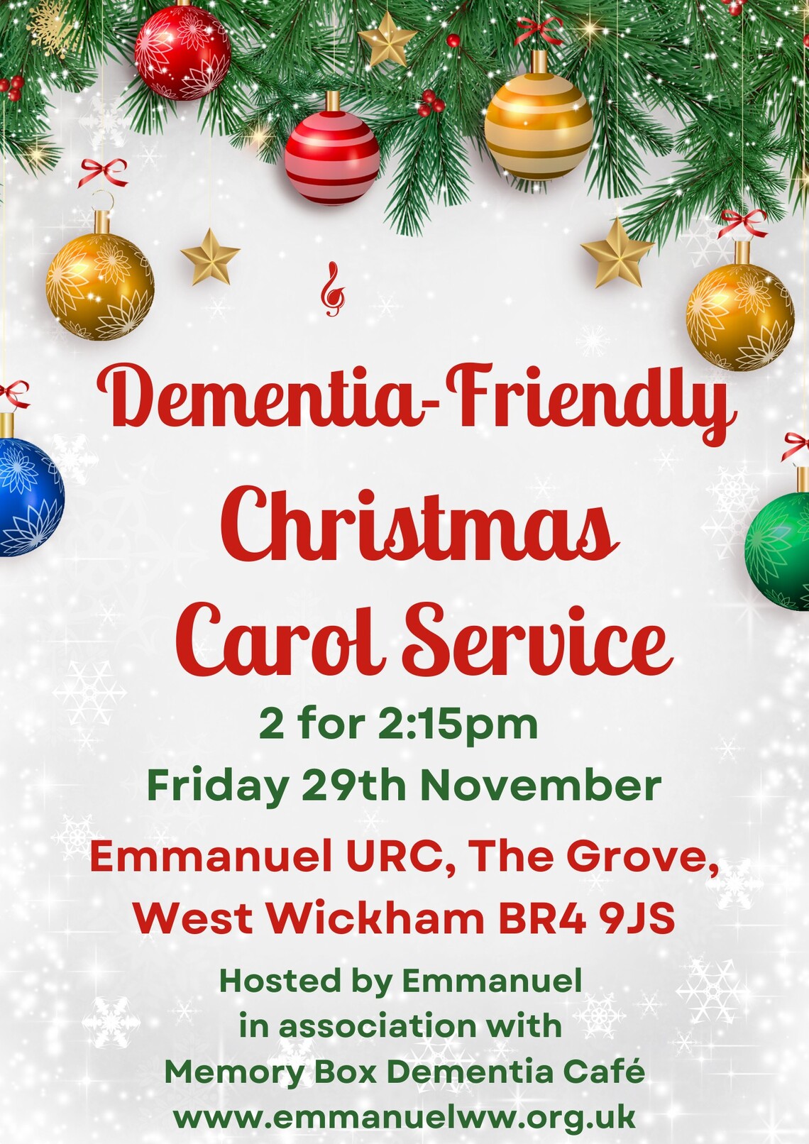 Dementia Friendly Carol Service