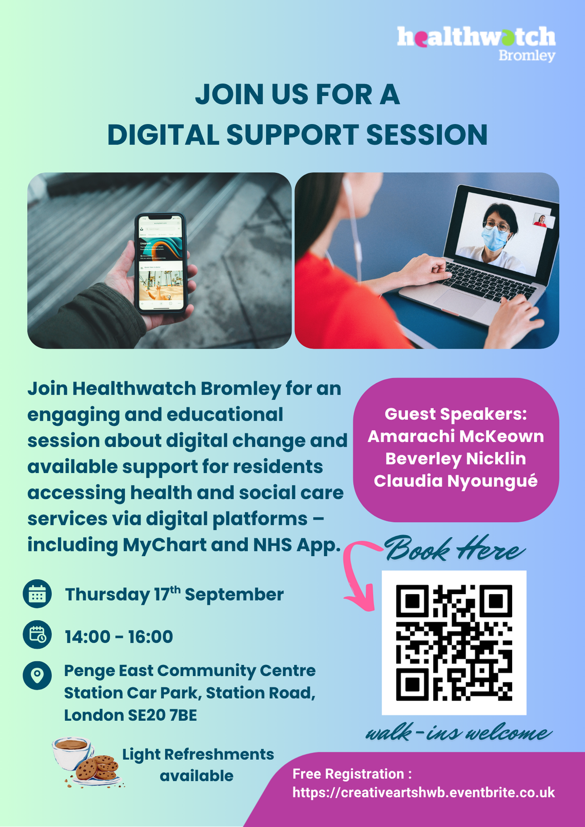 Digital Support workshop Heathwatch Bromley