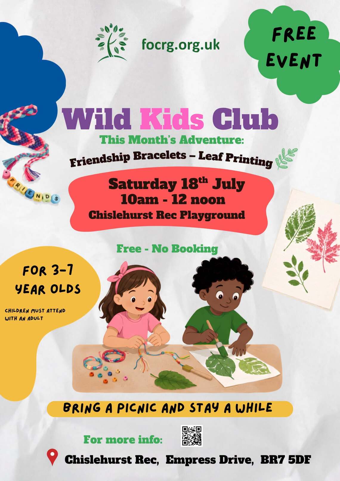 FORCG Wild Kids Club event flyer