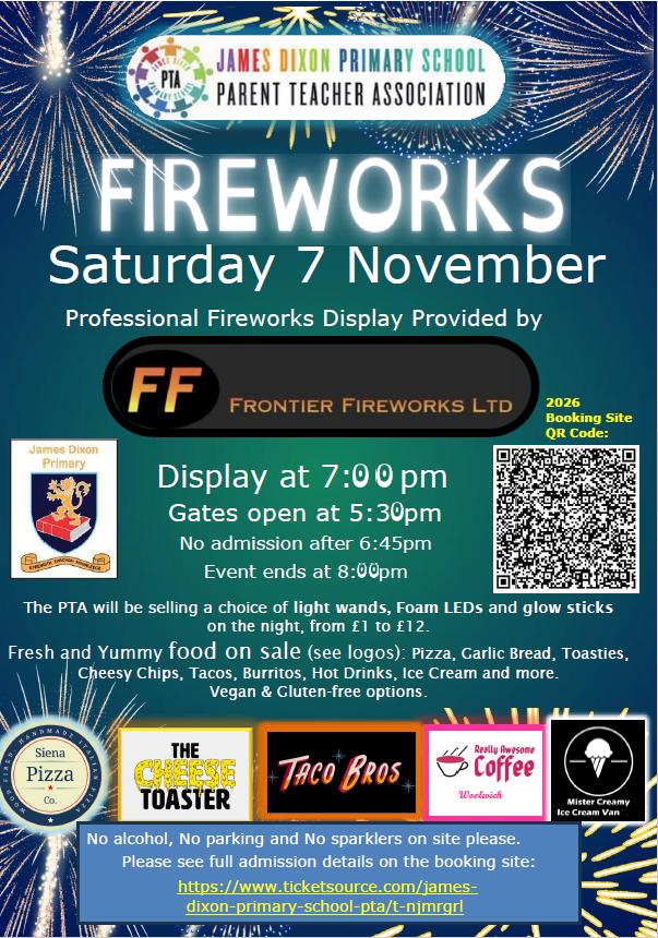 James Dixon Primary School  Fireworks 2026