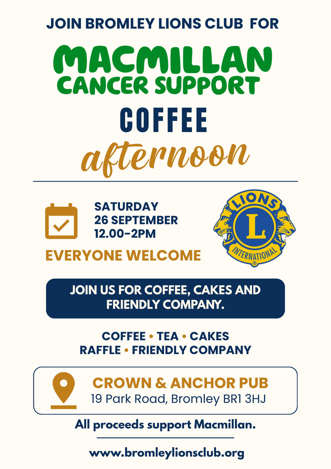 Macmillan Cancer Support Coffee Afternoon