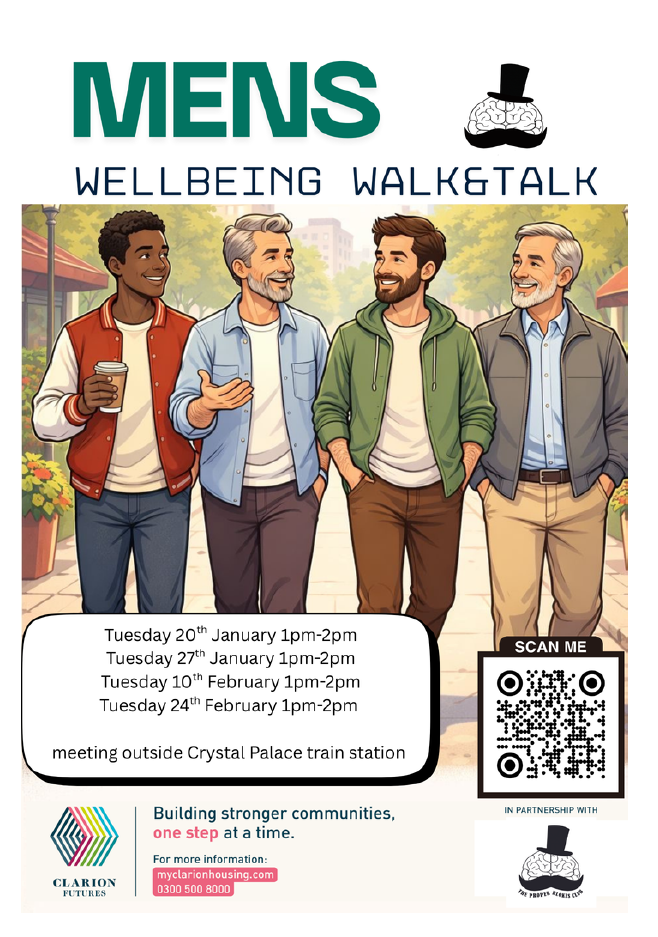 event information under cartoon image of men (event information on webpage)
