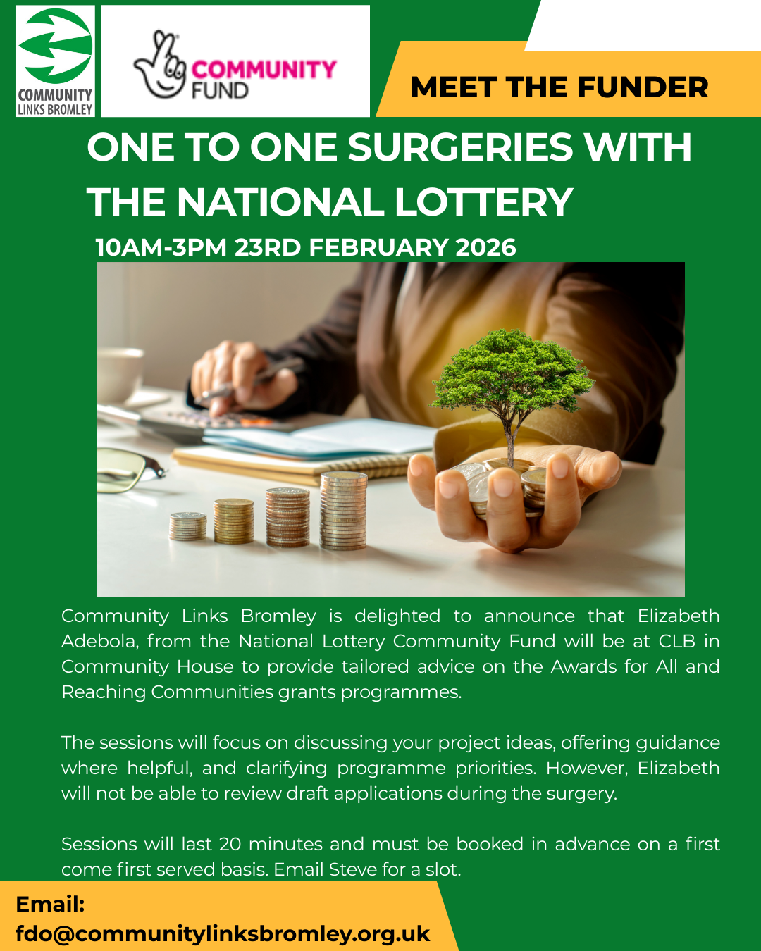 Flyer image text on webpage