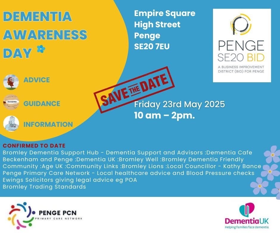 Penge SE20 BID Dementia Awareness Day poster