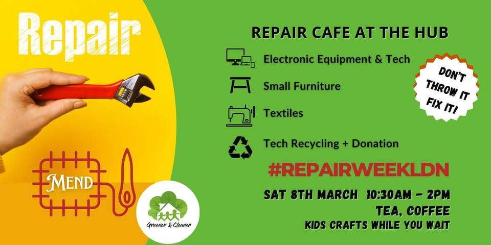Repair cafe at the hub March 2025