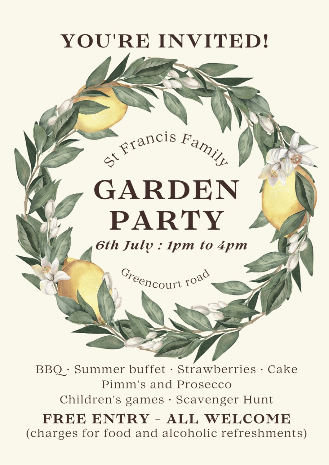 St Francis of Assisi  Garden party