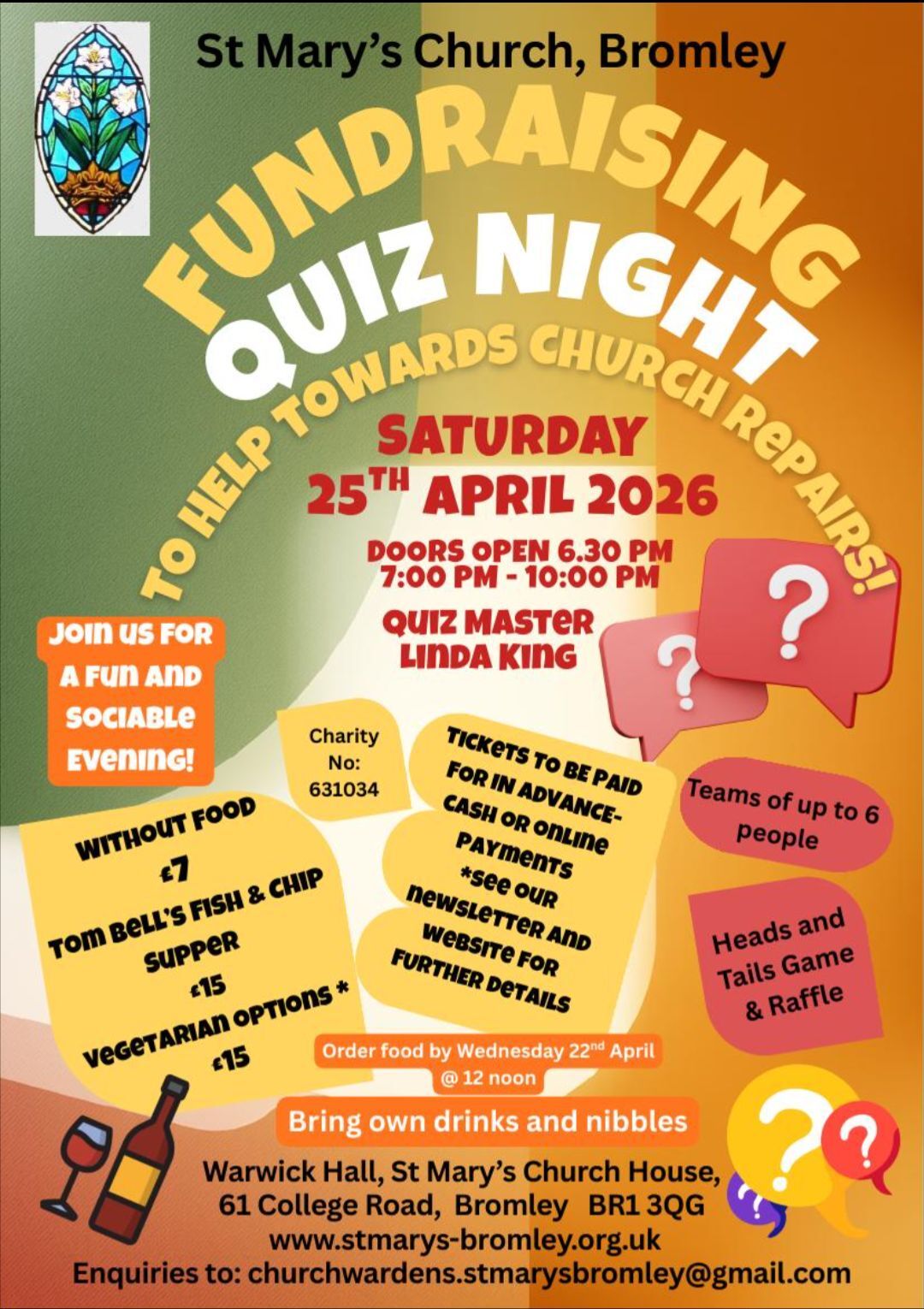St marys quiz Night april