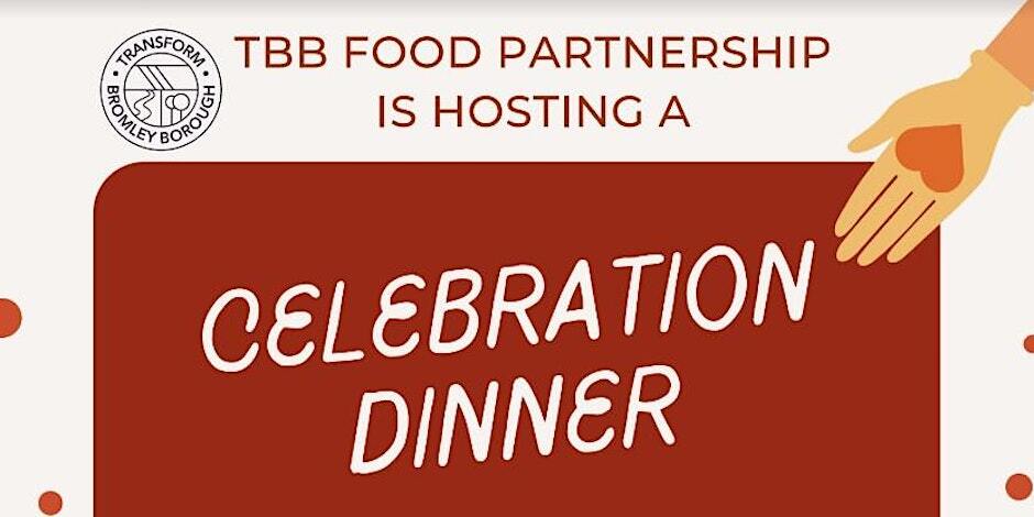 Image with words TBB Food Partnership is hosting a celebration dinner