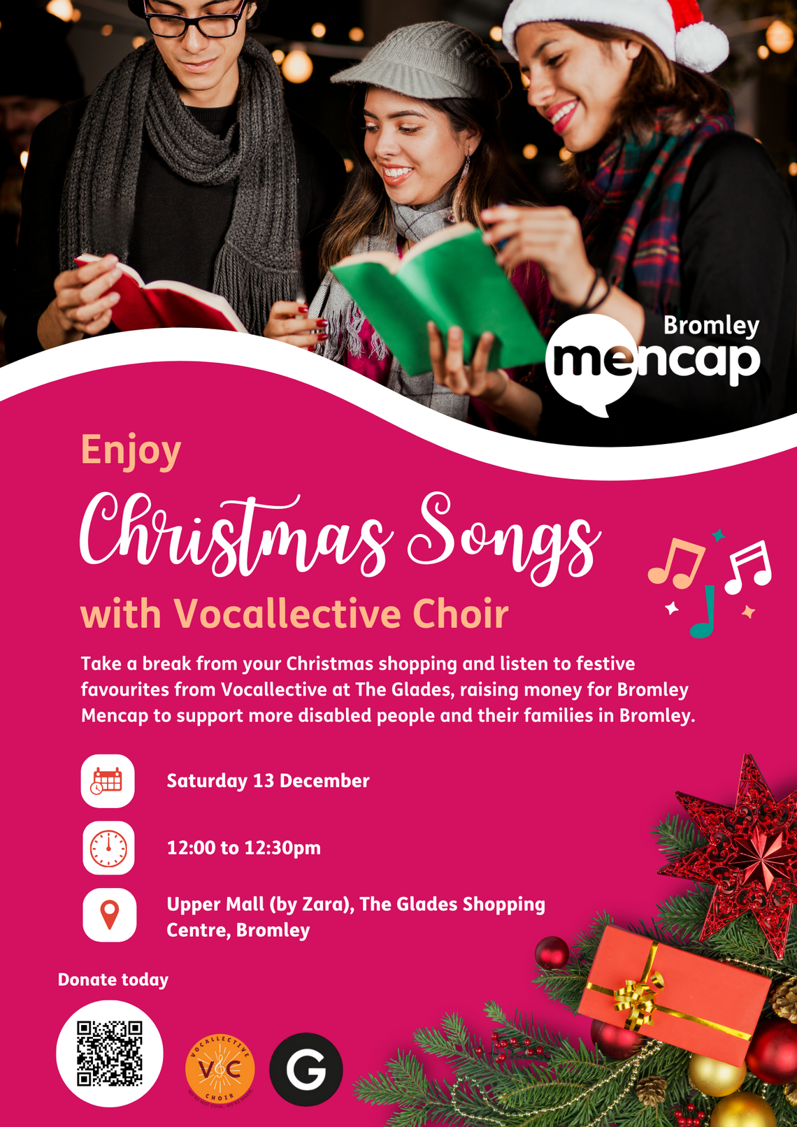 Vocallective Carol Singing Flyer