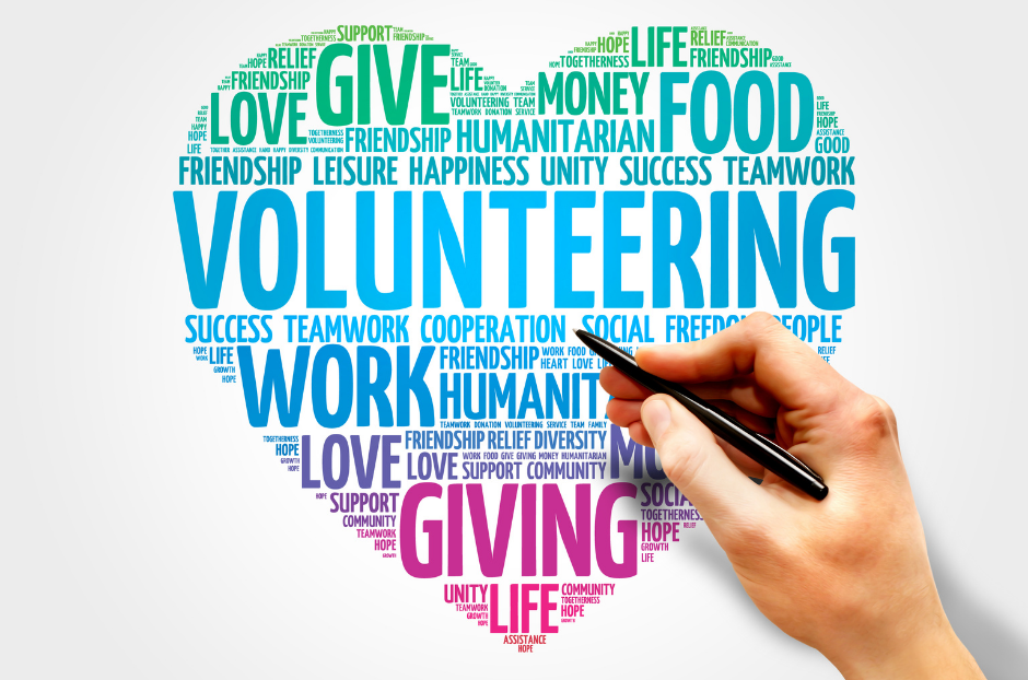 Volunteer heart word cloud