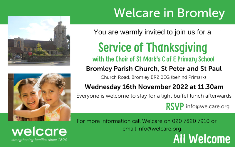 Welcare in Bromley Service of Thanksgiving event image