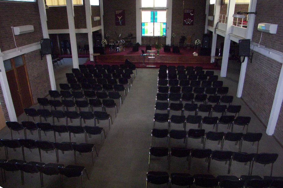 Auditorium with chairs and a stage