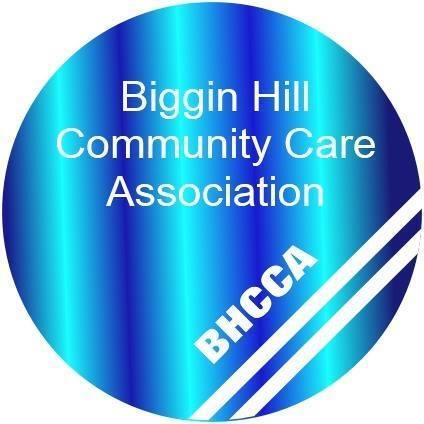 Blue circle containing words &#39;Biggin Hill Community Care Association&#39;
