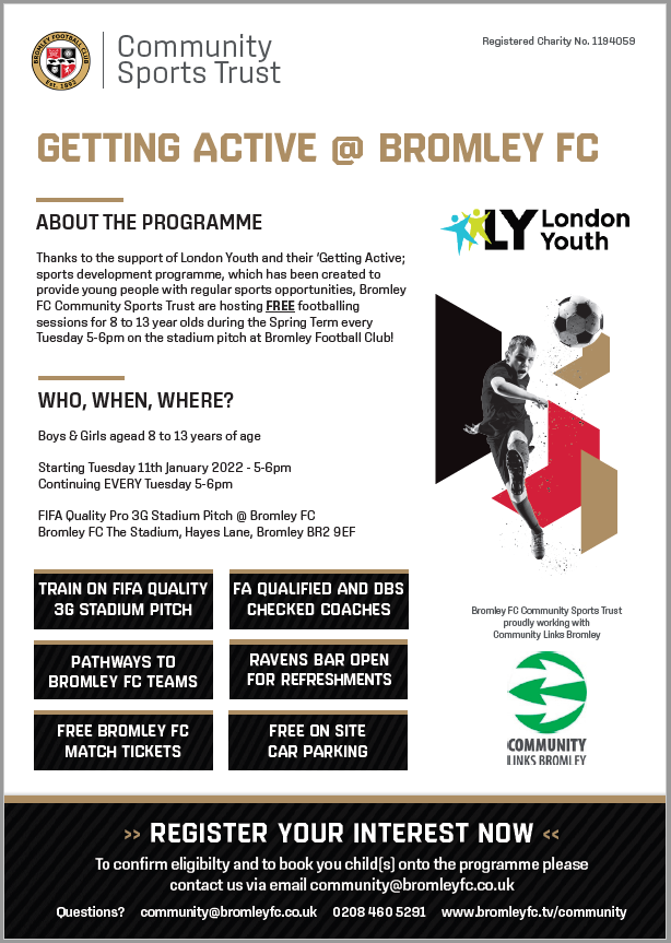 Getting Active programme flyer (Text on page is displayed in flyer)