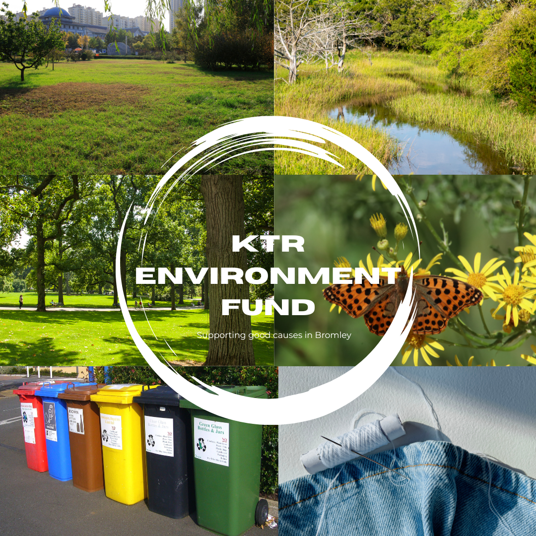 Collage of images of nature, greenery, and bins