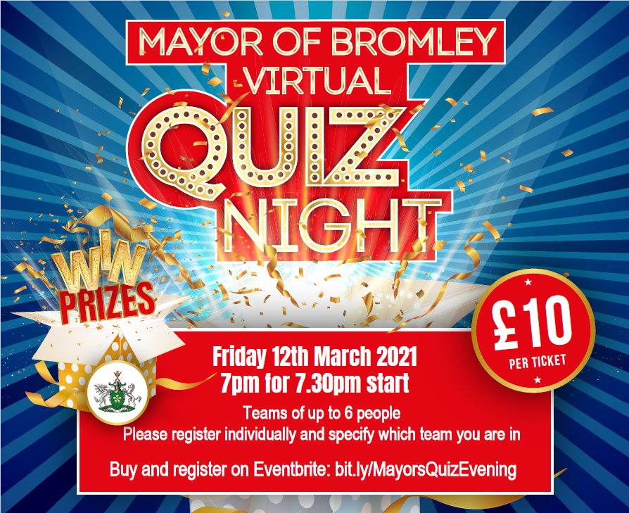 Mayor of Bromley's Virtual Quiz Evening poster