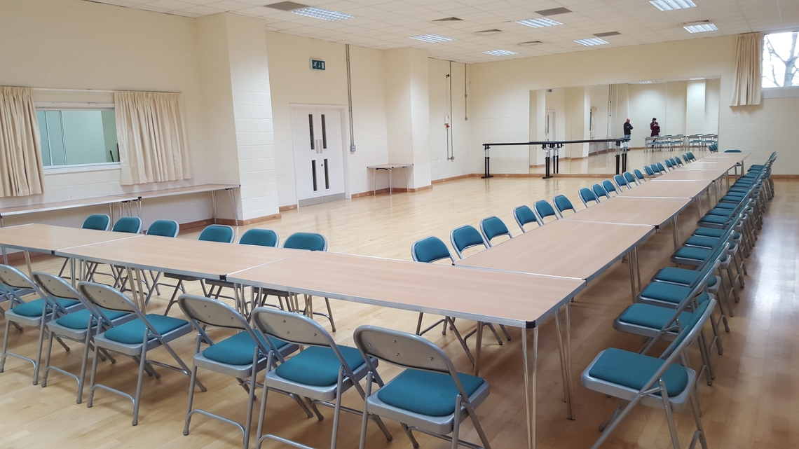 Image of OVH AM Hall Long Table Set up