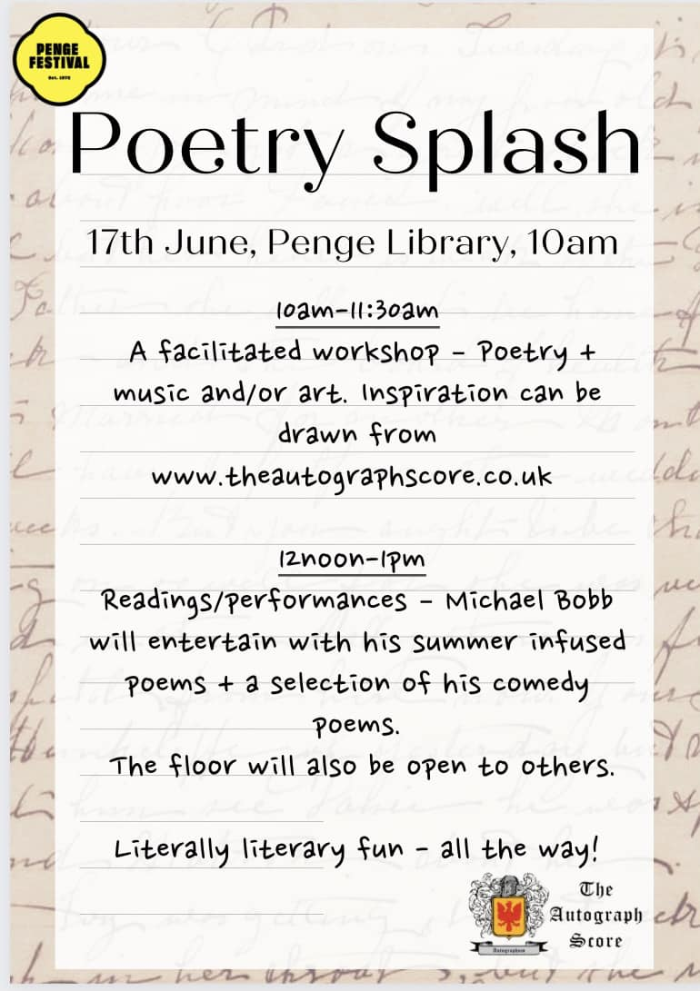 Poetry splash Penge festival