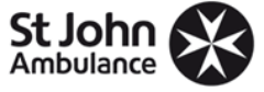 Image with words St John Ambulance next to symbol of vectors in circle