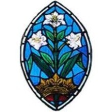 Flower on a stained glass window