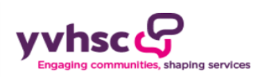 YVHSC letters with slogan Engaging Communities, Shaping Services